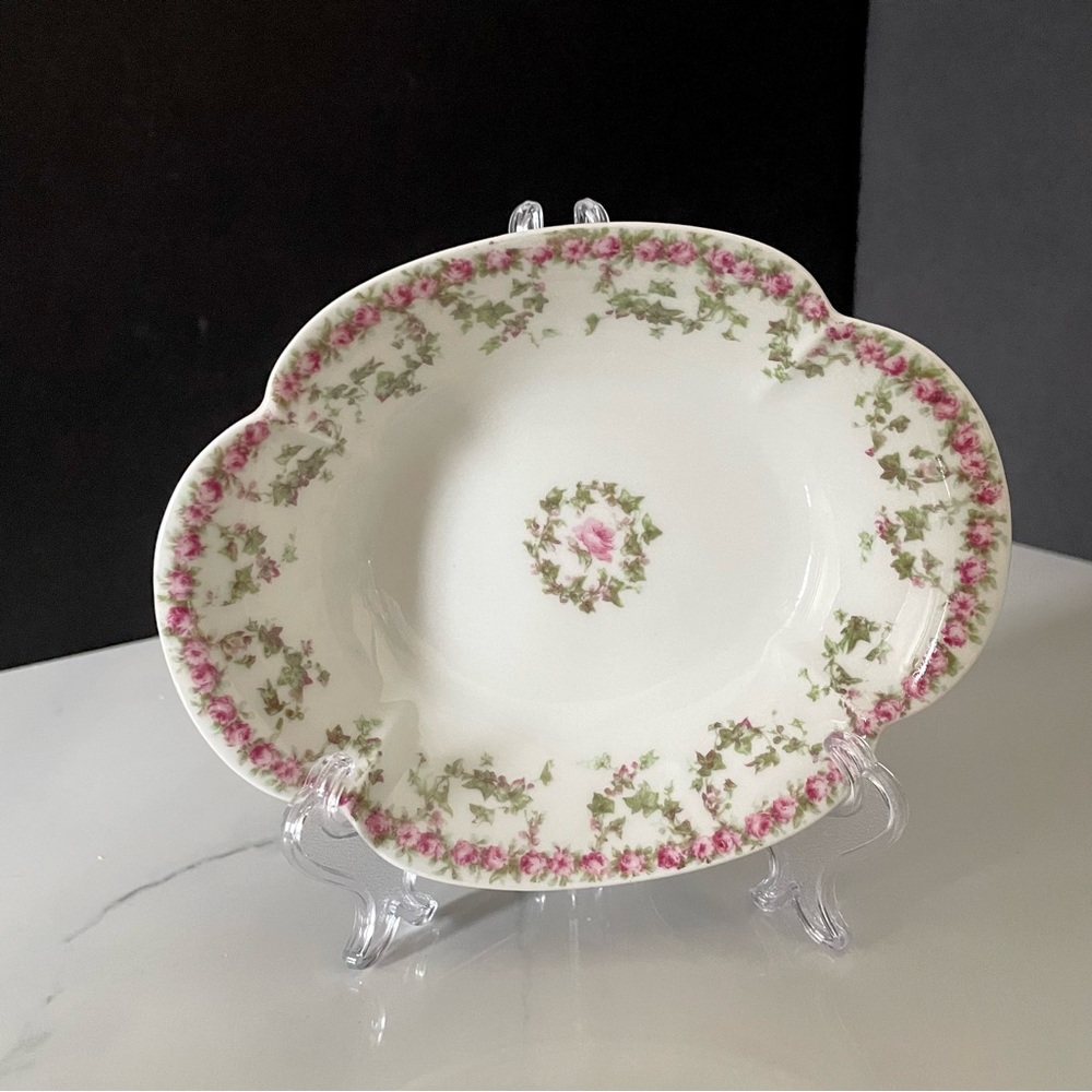 Pink Rose with Ivy Small Serving Bowl - Haviland Limoges